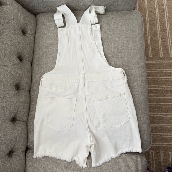 J Crew White Denim Short Overalls - Picture 4 of 6
